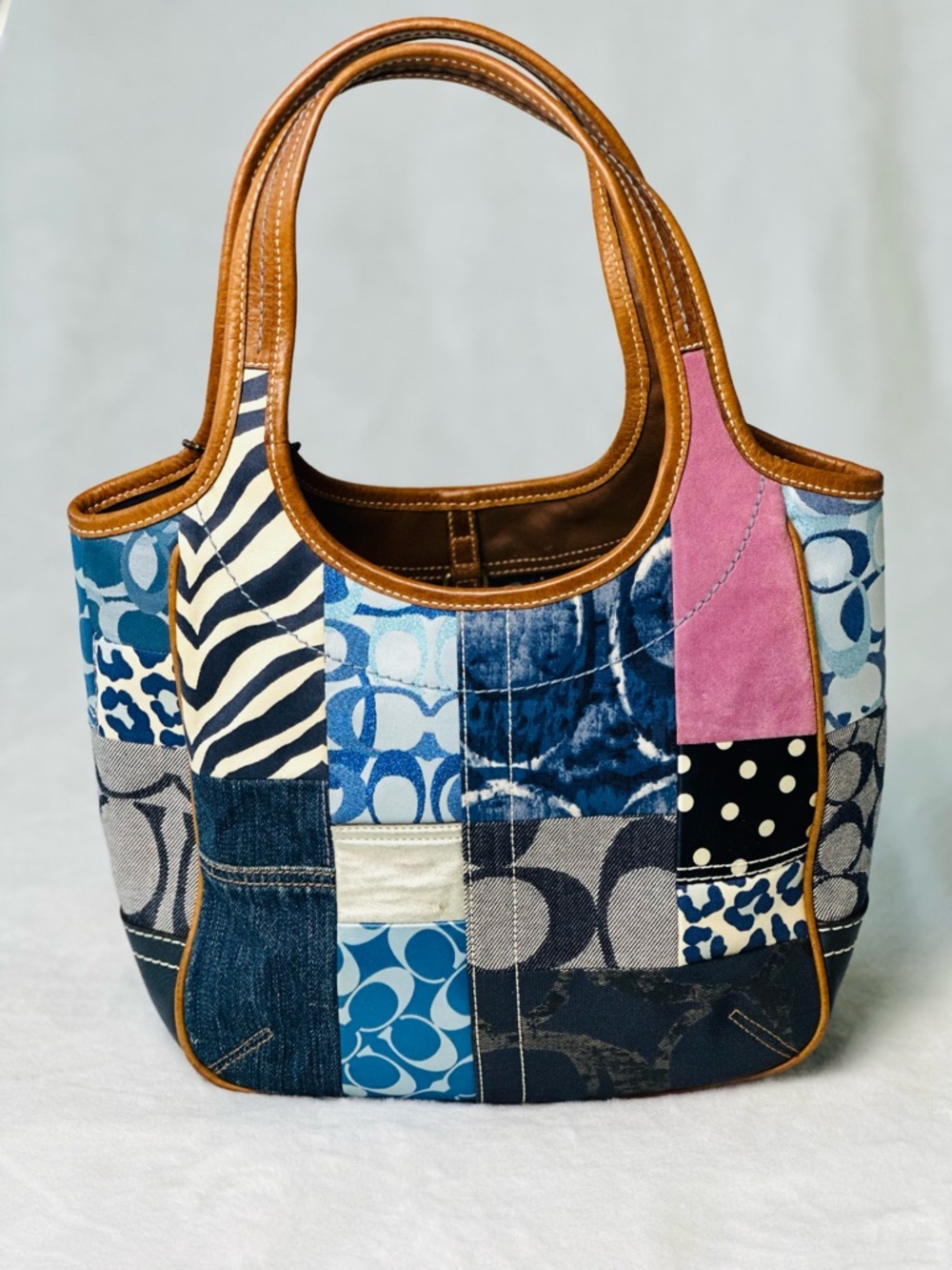 Vintage Coach Ergo Denim Patchwork Hobo Style Bag - Picture 2 of 11